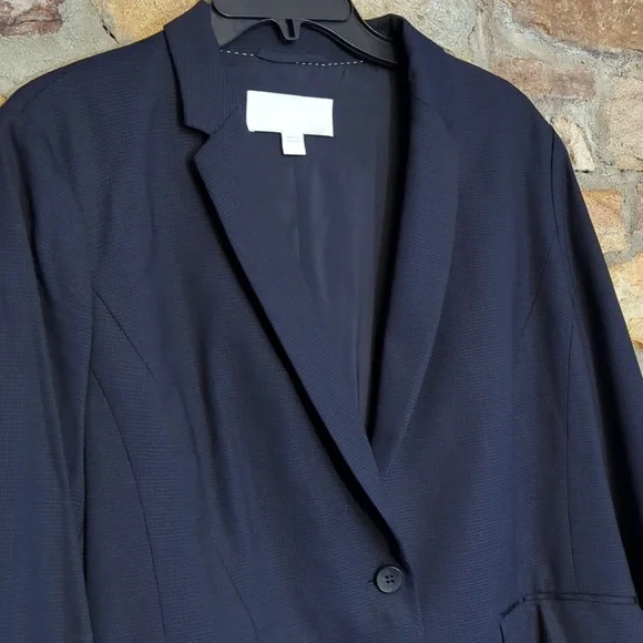 Boss Virgin Stretch Wool Navy Women's Blazer - Picture 2 of 13